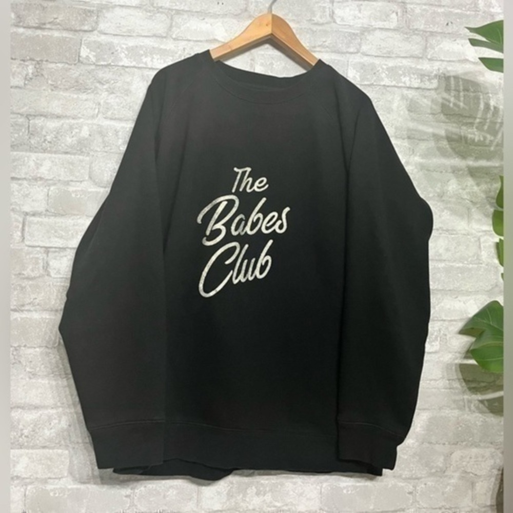 BRUNETTE THE LABEL | Babes Club Silver Glitter Big Sister black oversized - XS/S